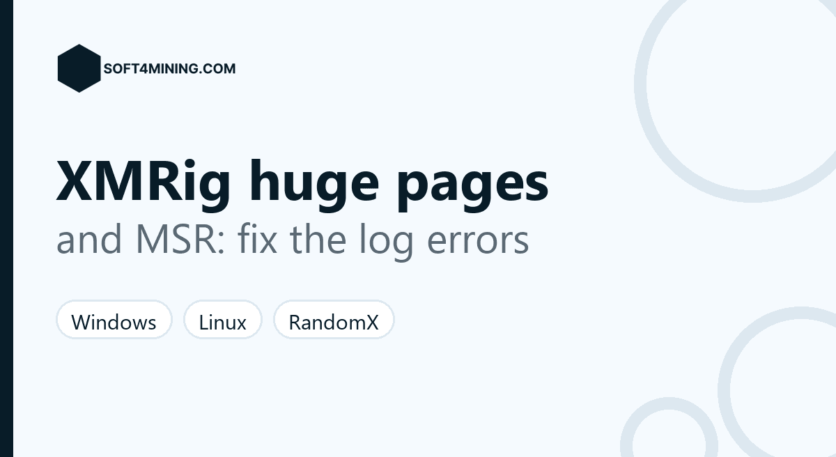 XMRig huge pages and MSR setup guide for Windows and Linux